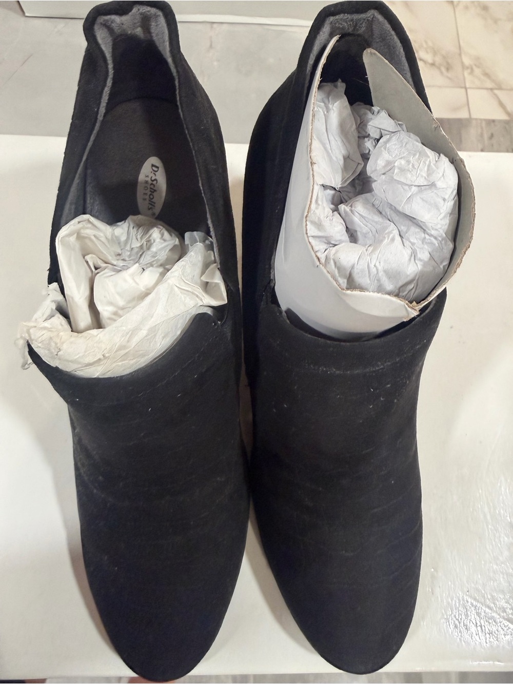 Dr. Scholl's Black Suede-Look Ankle Booties